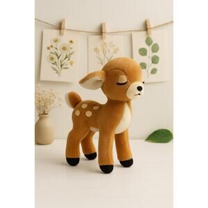 Vintage R. Dakin & Co. Plush Deer Fawn 1980s Stuffed Animal Sleepy Eyes 11"